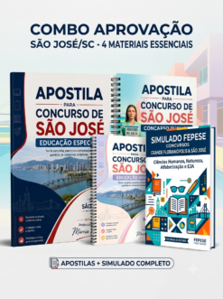 Combo Aprovação Total São José/SC - 4 Apostilas + Simulado Completo | Profe. Márcia Fogaça